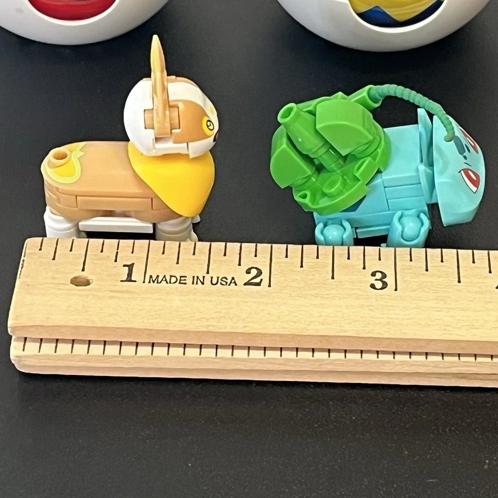 Pokemon Ball MEGA Bloks Construx Yamper Balbasaur Figures Lot Of 2 Blue Red